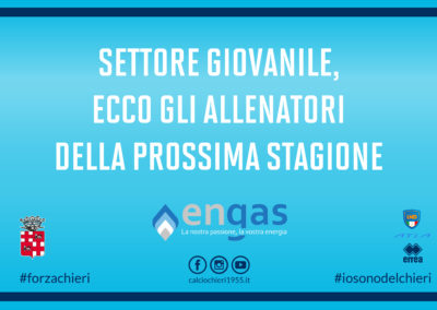 Gli allenatori del vivaio 2019/2020: confermati Viola, Mercuri, Marzullo e Piras, arrivano Cocino e Urban