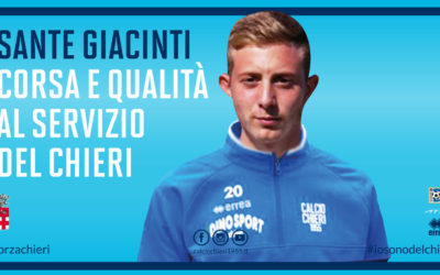 Corsa e qualità al servizio della squadra: Sante Giacinti è un giocatore del Chieri