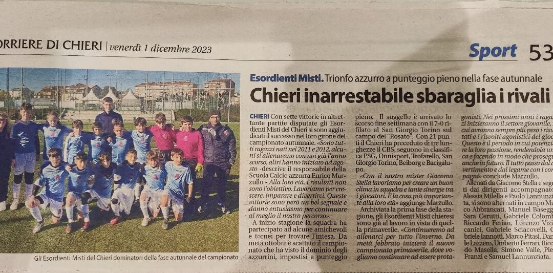 Vittoria del campionato per gli esordienti misti 2011/2012